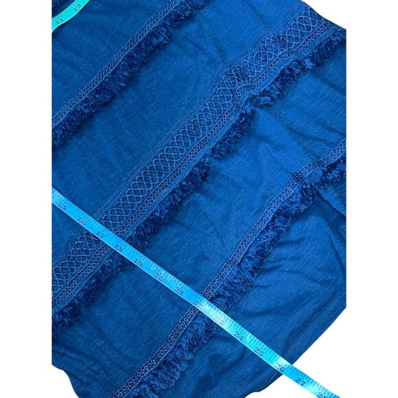 LOFT Womens Sleeveless Fringe Embroidered Top Small Coastal Cowgirl Lagenlook - Picture 10 of 10
